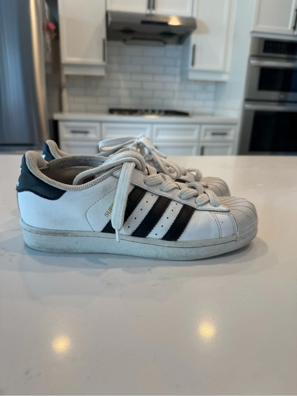 adidas Kids White and Black Superstar Sneakers